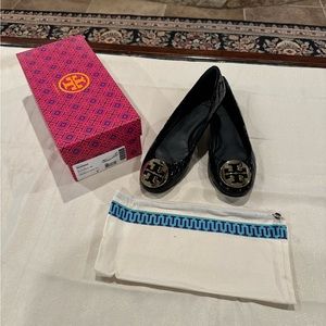 Tory Burch Brand New Quinn Ballet Black Patent flat